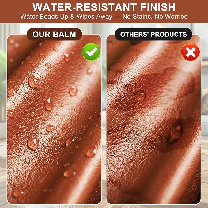 STARTSO WORLD Light Brown Leather Recoloring Balm, Leather Repair Kit for Furniture, Couches & Car Seats, Leather Paint, Leather Color Restorer, Leather Scratch Remover