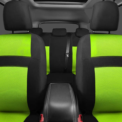 CAR PASS Seat Cover Full Sets, 3D Air Mesh Car Seat Cover with 5mm Composite Sponge Inside,Airbag Compatible Universal Fit for SUV,Vans,sedans, Trucks, Automotive Interior Covers(Lime Green)