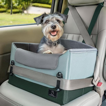 A4Pet Small Dog Car Seat for Small Dogs - Dog Booster Car Seat for Small Dogs Under 25, Portable Dog Crate for Car Seat with Patent Buckles, Clip-On Safety Leash, Pet Travel Carrier, Fits Most Cars
