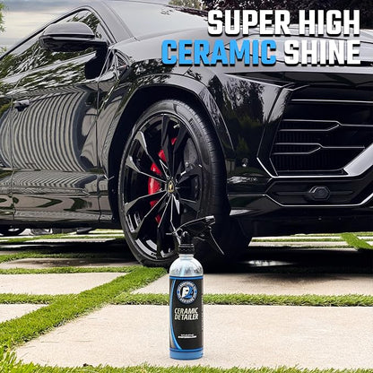 ExoForma Ceramic Detailer - SiO2 Ceramic Spray Wax Sealant, Delivers High Gloss, Superior Durable Protection & Hydrophobic Action - Extends Coating Lifespan - For Cars, Boats, ATVs & RVs, 16 oz