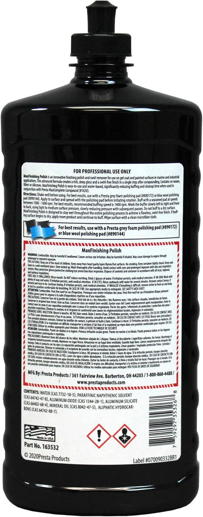 Presta MaxFinishing Polish 32oz.(163532)