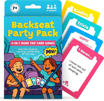 WELL BALANCED Road Trip Games for Kids Travel Essentials, Trivia, Riddles, Car Activities Must Haves for Ages 7+