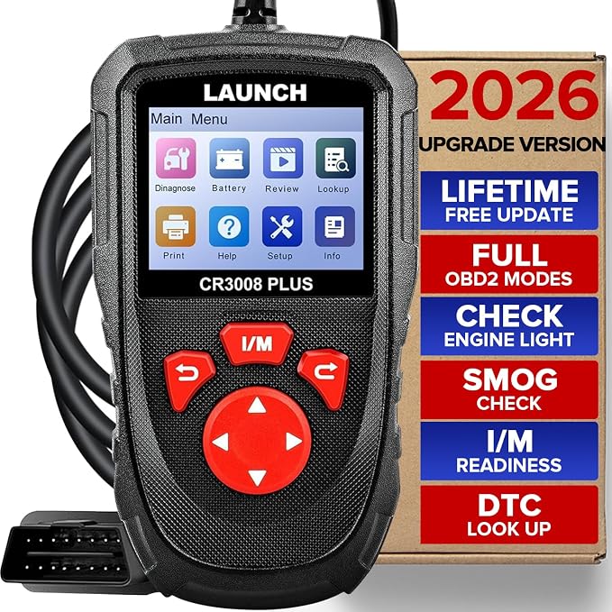 LAUNCH Professional OBD2 Scanner Diagnostic Tool CR3008 Plus,One-Key I/M,Lifetime Update Code Reader,Enhanced Check Engine Code Reader OBDII Car Scan Tool for All Vehicles After 1996,Battery Test