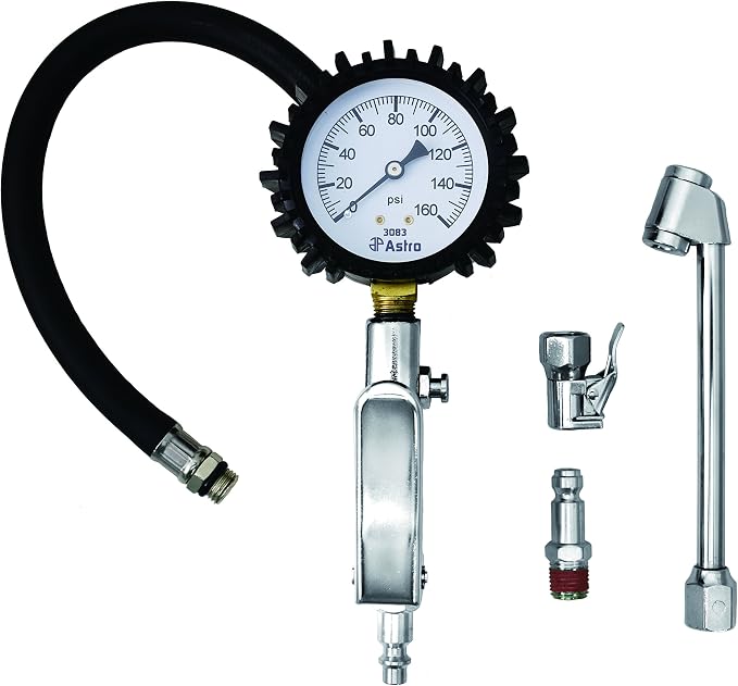 Astro Pneumatic Tool 3083 2.5" Dial Tire Inflator with Locking & Dual Chucks