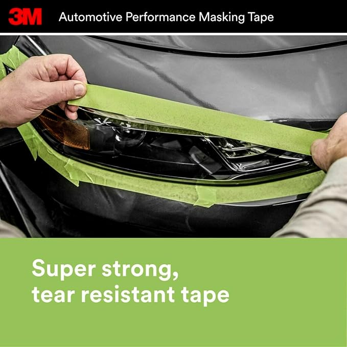 3M Automotive Performance Masking Tape, 36 mm x 32 m, 6/case (Pack of 6)