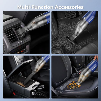 Handheld Vacuum Cordless - Car Vacuum Cleaner with 11000Pa Powerful Suction,1.2lbs Lightweight, Type-C Charge, Multiple Accessories, Portable Hand Vacuum for Home, Pet and Car (Blue)