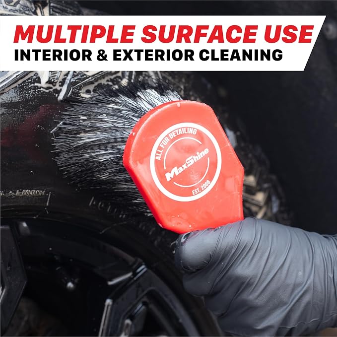 Maxshine Universal Heavy-Duty Tire & Carpet Cleaning Brush – Ultimate Scrubber for Carpets, Upholstery, Floor Mats & More – Removes Dirt & Stains – Home & Auto Detailing Accessory