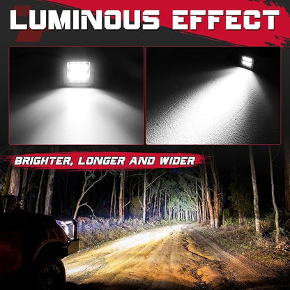 LED Cubes, OFFROADTOWN 3inch 120W CREE LED Pods Driving Lights Cubes Ditch Light Off Road Lights Reverse Light for Truck Pickup UTV ATV SUV Boat 4x4 Car - Combo