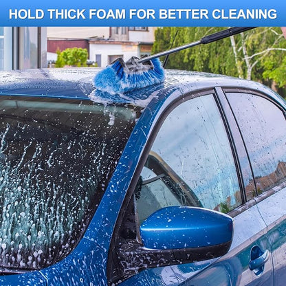 Vesici 8 Pcs Car Wash Brush Head with Soft Detailing Bristle Flow Thru Car Cleaning Brush Exterior Cars Wash Equipment for Auto Truck RV Boat Camper Washing, 10 Inch (Blue)