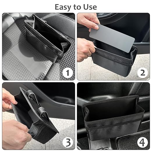 Accmor Collapsible Car Trash Can, Vehicle Garbage Organizer Holder Bin with One Roll Trash Bag, Waterproof Hanging Mini Auto Dustbin Accessories Storage Container for Vans, SUVs