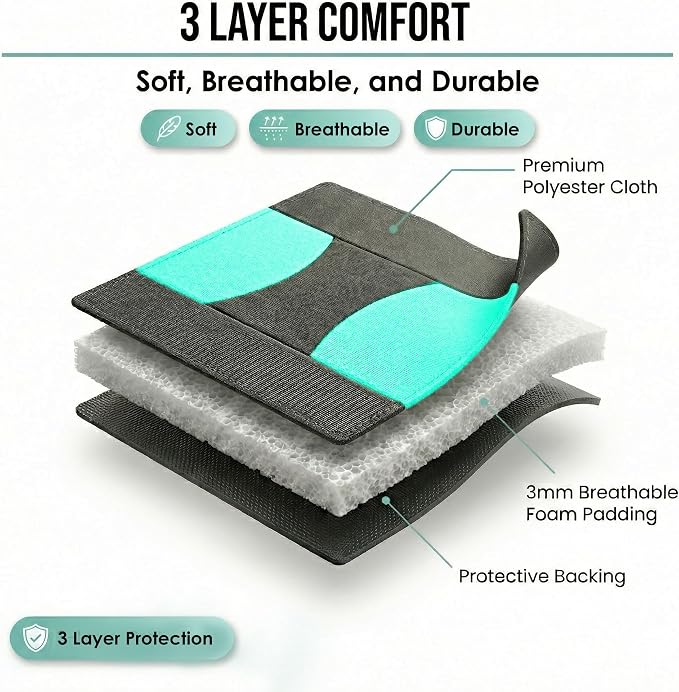 FH Group Bright Flat Cloth Full Set Automotive Seat Covers Front Set and Rear Solid Bench Mint Black Seat Covers w. Gift Universal Fit Interior Accessories for Cars Trucks and SUVs