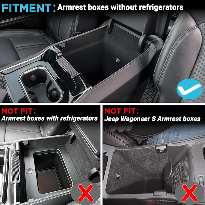 Center Console Organizer Compatible with 2022-2026 Jeep Wagoneer/L, 2022-2026 Jeep Grand Wagoneer/L Accessories, Armrest Storage Box