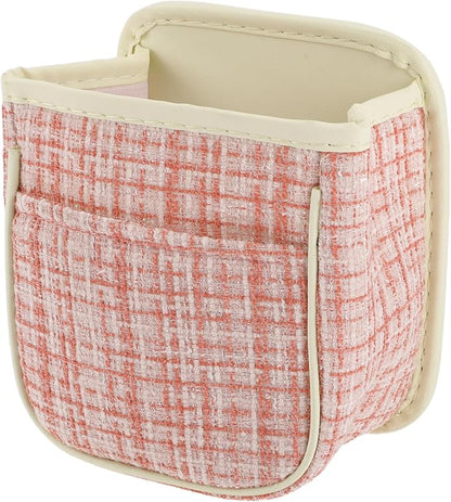 Car Trash Can Portable and Hanging 6.3" Length 3.9" Width 7.1" Height Trash Bin Fabric Pink 1 Pcs
