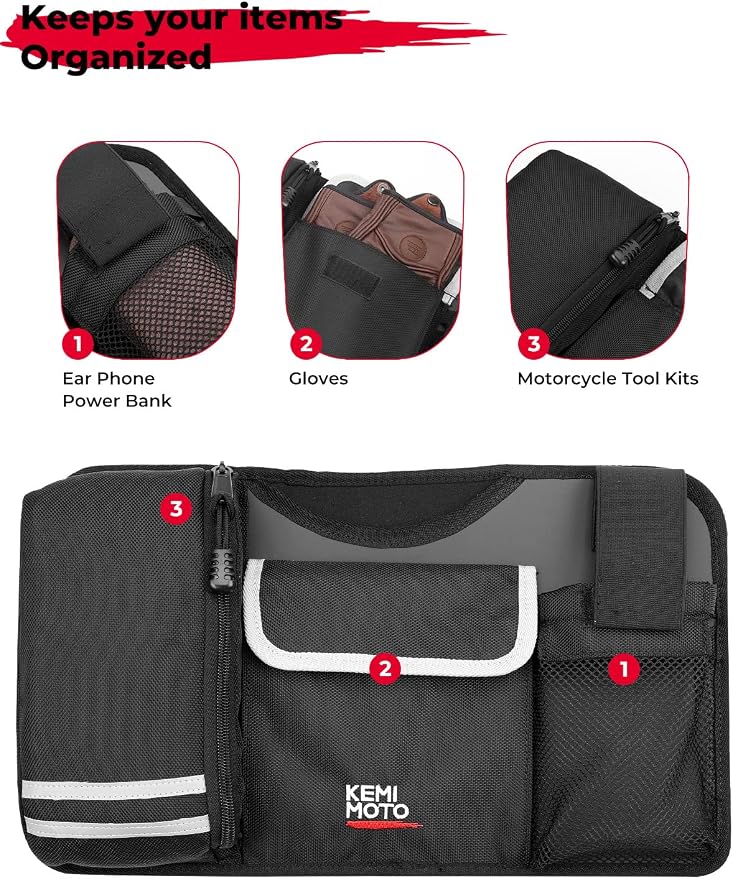 KEMIMOTO Trunk Lid Organizer Compatible with Tri Glide Freewheeler Accessories Trike models Trunk Travel-Paks Door Organizer Travelling Storage 2009-2024 2025