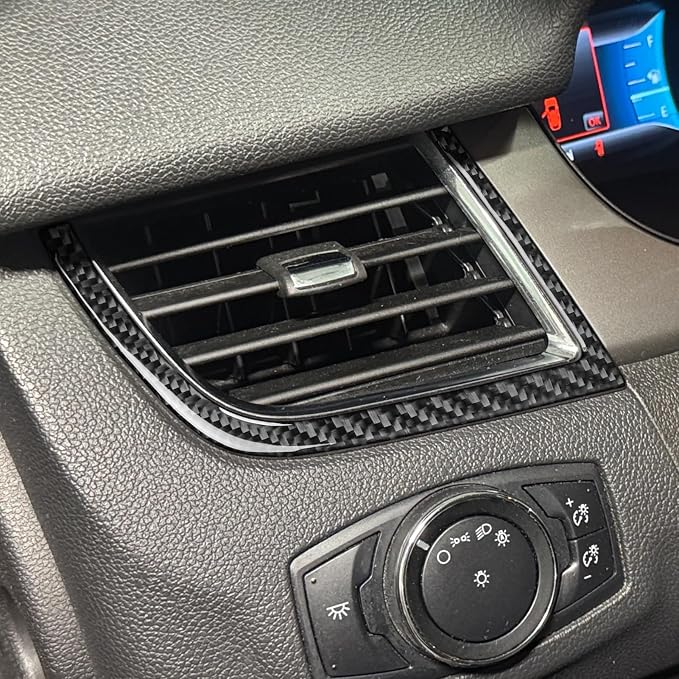 Premium Carbon Fiber Fit for Ford Edge 2011-2014 2012 2013 SEL/Limited/SE/Sport Accessories Car Front Row Both Sides Air Vent AC Vent Outlet Cover Interior Trim Sticker Decal Black 2PCS