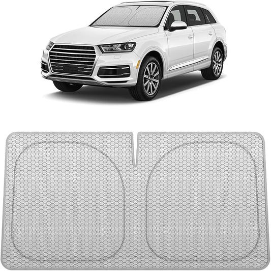 helloleiboo Graphene Car Windshield Sun Shade – 59" x 33" Foldable Car Sun Shade, Advanced Heat Absorption & UV Protection, Universal Fit for Cars, SUVs & Trucks (59 * 33 Inches)