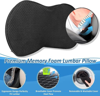 Wedge Car Seat Cushion, Memory Foam Car Truck Coccyx Seat Pillow for Driving - Sciatica and Back Pain Relief - Heightening Wedge Cushions for Car Driver Office Lumbar Tailbone Support