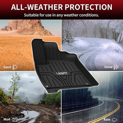LASFIT Floor Mats for 10th Gen Honda Accord 2022 2021 2020 2019 2018 Sedan (Gasoline & Hybrid), All Weather TPE Custom Fit Anti-Slip Full Coverage Floor Liners,1st & 2nd Row, Black