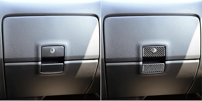 Real Carbon Fiber Fit for Chevy Silverado/GMC Sierra 1500 2014-2018 for 2500/3500HD 2015-2019 Car Co-Pilot Glove Box Handle Trim Dash Decals Sticker Decor Auto Interior Accessories Cover Black