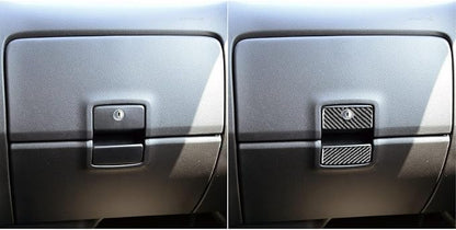 Real Carbon Fiber Fit for Chevy Silverado/GMC Sierra 1500 2014-2018 for 2500/3500HD 2015-2019 Car Co-Pilot Glove Box Handle Trim Dash Decals Sticker Decor Auto Interior Accessories Cover Black