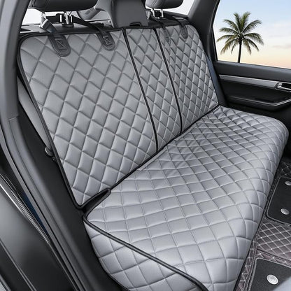 Dog Car Seat Cover for Back Seat, Waterproof Back Seat Covers for Dogs, PU Leather Nonslip Rear Car Seat Cover Universal Fit for Most Vehicles,SUVs(Grey, Standard)