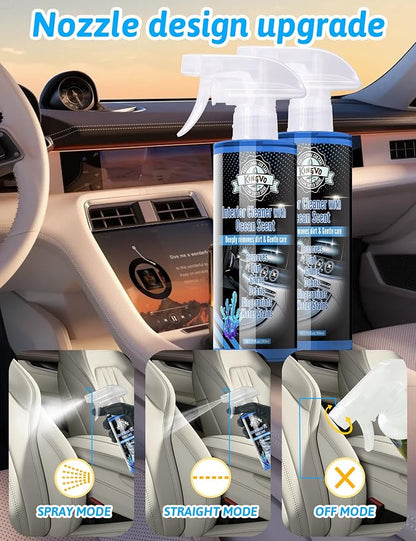 Car Cleaner Interior, Leather Cleaner Upholstery Interior Ceaning Kit Carpet Dashboard Shiny Car Stuff for Vinyl,Plastic,Fabric,Carpet & More,Ocean Scent