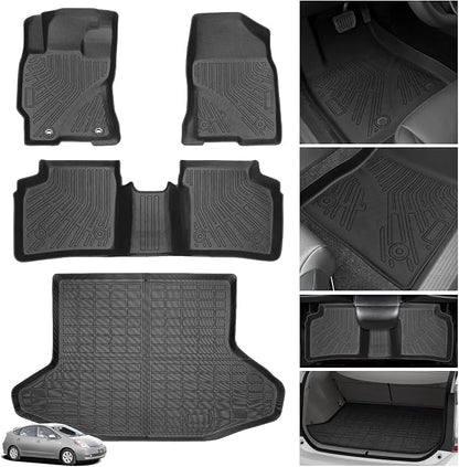 Floor Mats for Toyota Prius 2004-2009, Custom Fit TPE All Weather Protection Floor Liners, Non-Slip Waterproof Cargo Mat, Car Accessories for 2nd Gen Prius