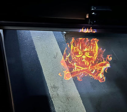 NewL 2 Pcs Led Car Door Welcome Light for X Fire Skull Logo Symbol Projector Lights Ghost Shadow Light