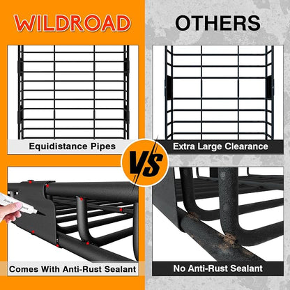 Wildroad Car Roof Cargo Carrier Combo of Upgraded 64"x 39"x 4" Roof Rack Cargo Basket with 21 Cubic ft Ultra Waterproof Anti-Tear Fabric Cargo Carrier Bag and Super Duty Bungee Cargo Net