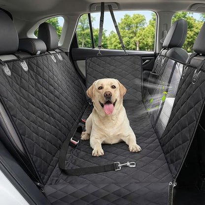 Dog Car Seat Cover, 600D Heavy Dute Durable Car Seat Cover for Dogs Pets, 100% Waterproof Scratch Proof Nonslip Dog Hammock for Cars, Seat Covers Protector with SeatBelt for Pet Sedan SUV Trucks