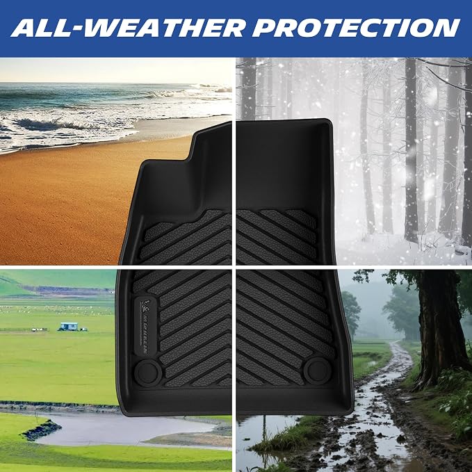Michelin Vehicle Mat, All-Weather TPE Custom Fit Liner for Tesla Model 3 Floor Mats 2024-2027 (3 Piece), Premier B