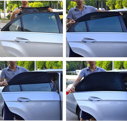 TFY Universal Car Side Window Sun Shade - Protects Your Kids from Sun Burn - Double Layer Design - Maximum Protection - Fit Most of Vehicle - 2 Pieces (Regular Contoured Window)