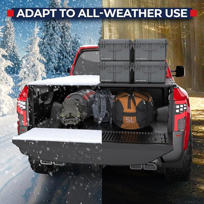 MOSTPLUS 5.5 FT Quad Fold Hard Truck Bed Tonneau Cover Compatible with 2016-2026 Nissan Titan Fleetside 67Inch (w/o Titan Box) 4 Fold Aluminum Bed