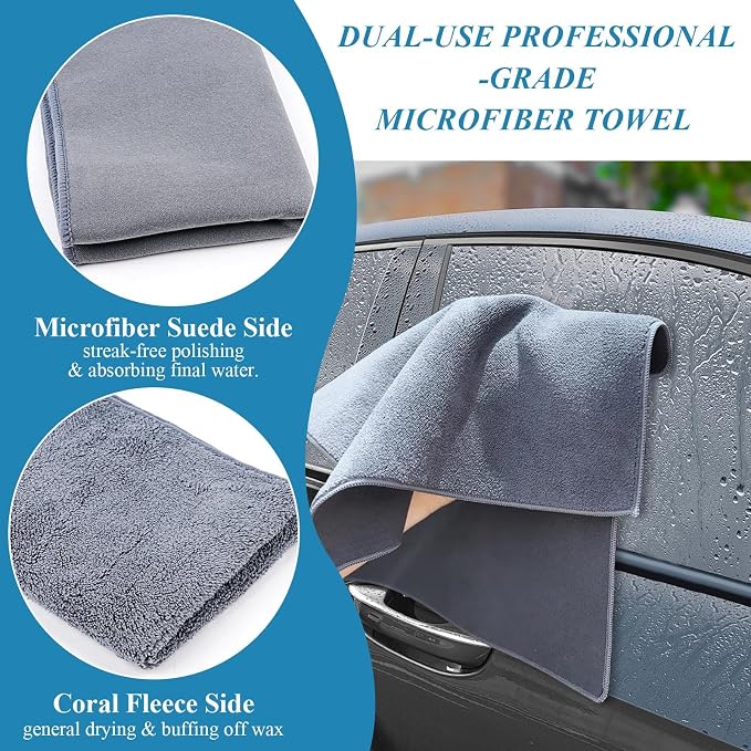 10 Pcs Car Detailing Set for Interior & Exterior Cleaning, Ultra Soft Boars Hair Car Interior Detailing Brushes, Scratch-Free Car Cleaning Kit for Dashboard, Air Vents, Wheels, Leather Seat