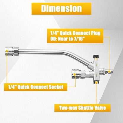 Tool Daily Foam Cannon Dual Connector, Mini Foam Cannon for Pressure Washer, 5 Power Washer Spray Nozzle Tips, 1/4 Inch Quick Connect