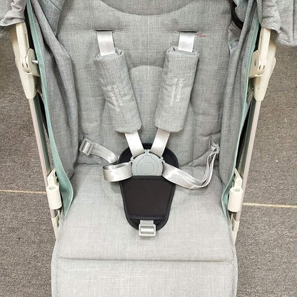 SeedFuture Baby Stroller Seatbelt Crotch Cushion Black 2 Piece, Universal Pram Belt Pads for Newborns Infants Kids, Pushchair Seat Belt Crotch Covers