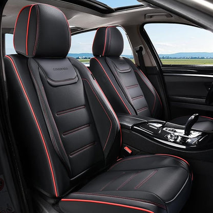 Coverado Car Seat Covers, Front Covers for Cars, Car Seat Cover Front Seats, Car Seat Protector Waterproof, Leather Cushion, Universal Interior Covers Seat Protectors for Most Cars