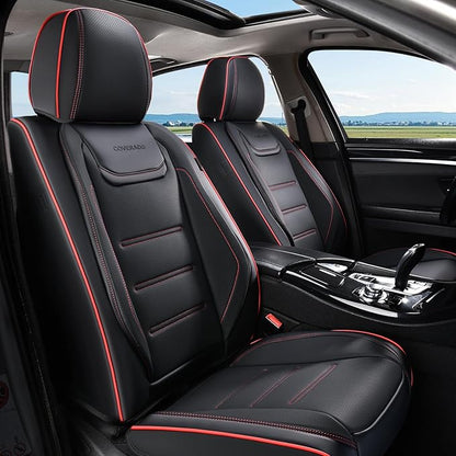 Coverado Car Seat Covers, Front Covers for Cars, Car Seat Cover Front Seats, Car Seat Protector Waterproof, Leather Car Seat Cushion, Universal Interior Covers Seat Protectors for Most Cars