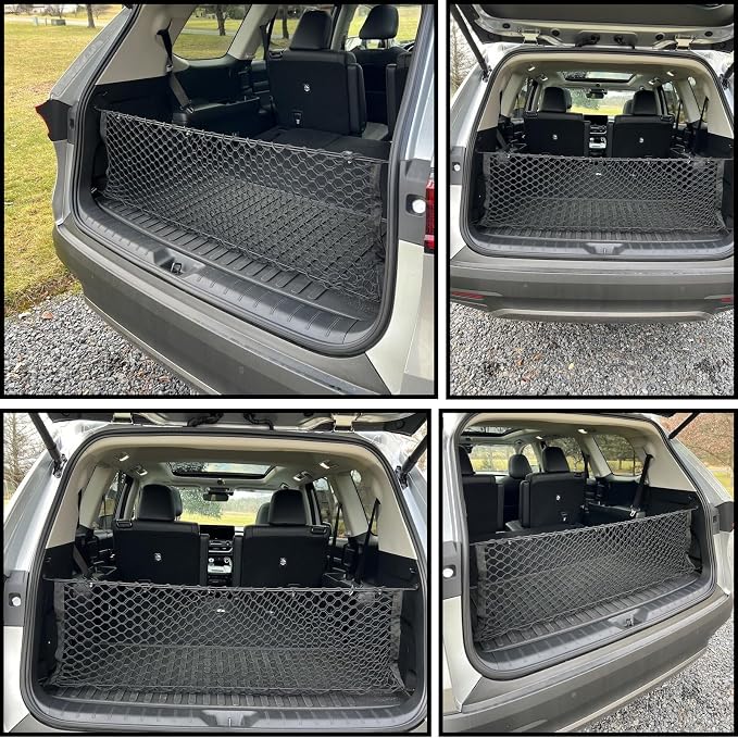 Rear Trunk Envelope Mesh Cargo Net Suitable for 2024 2025 2026 Toyota Grand Highlander Hybrid Limited Platinum Nightshade XLE LE Rear Trunk Mesh Cargo Storage Net Bag Grand Highlander Accessories