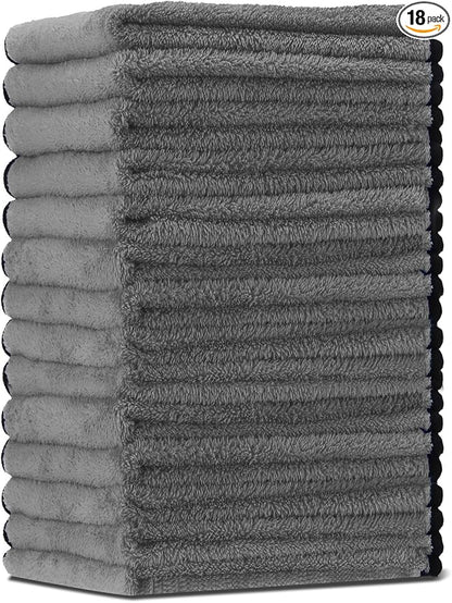 Tallew 18 Pcs Gray Microfiber Towels: 16"x16" Microfiber Drying Towels Bulk Micro Fiber Car Cleaning Cloth for Cars Drying Washing Polishing Cleaning Household Supplies