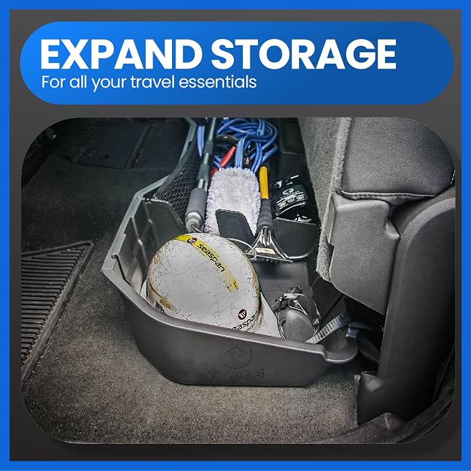 Tyger Auto Rear Under Seat Storage Box Compatible with 2014-2018 Chevy Silverado/GMC Sierra LD; 2015-2019 Silverado/Sierra HD | Crew Cab | Custom-Fit Cargo Organizer Console | TG-CB5C8878
