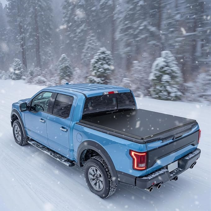 VEVOR Soft Roll-Up Truck Bed Tonneau Cover, Compatible with 2015-2026 Ford F150 Styleside/Fleetside (Not Fit Flareside/Stepside), Fit 6.5 ft (6 ft 7 in/79 in) Bed, PVC Tonneau Cover with Aluminum Bars
