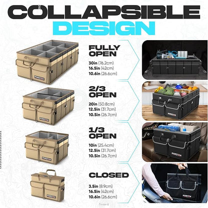 FORTEM Trunk Organizer For SUV Car Trunk Organizer, Foldable Storage, Car Accessories for Women Men, Collapsible Bag, 600D Oxford, Non Slip Bottom, Straps, Soft Cover (85L)