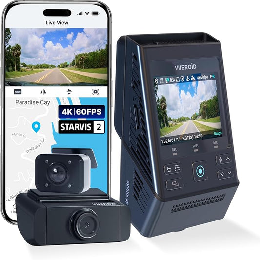 S1 4K Infinite 3 Channel Dash Cam Front and Inside Rear Car Camera, 4K, 2.5K Dashcam for Car, STARVIS 2, Night Vision, 24/7 Recording, 5G WiFi GPS, Car Surveillance Camera, Gifts for Men Women