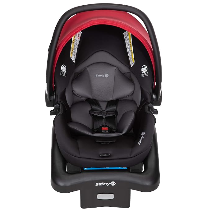 Safety 1st Smooth Ride Travel System Stroller and OnBoard FLX Infant Car Seat, Newborn to Toddler Baby Combo, Easy-Install, Large Canopy, Ample Storage, Foldable, Rear-Facing 4-30 lbs, Black Cherry