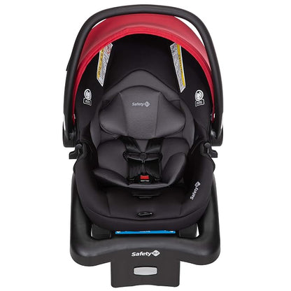 Safety 1st Smooth Ride Travel System Stroller and OnBoard FLX Infant Car Seat, Newborn to Toddler Baby Combo, Easy-Install, Large Canopy, Ample Storage, Foldable, Rear-Facing 4-30 lbs, Black Cherry