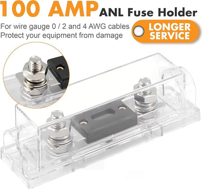 4 Gauge OFC Car Amplifier Wiring Kit 3000W - Fits Most Standard Amp Terminals | Complete with All Cables for Power, Ground, RCA & Speakers | Ideal for Car Stereo & Sub Upgrades