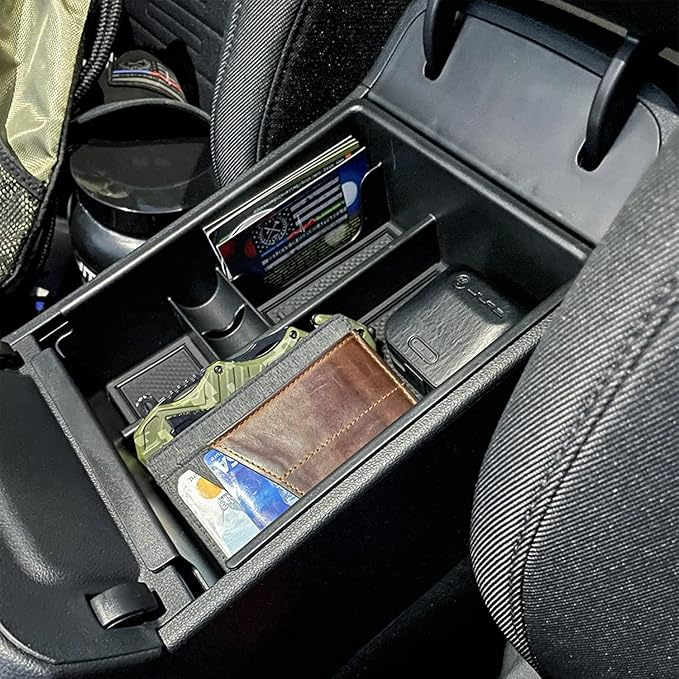 Center Console Organizer Tray Compatible with Hyundai Tucson Limited 2022 2023 2024 Tucson Hybrid Accessories, Automatic Transmission Only,SEL Only for Hybrid SEL,Armrest Secondary Storage Box,Black