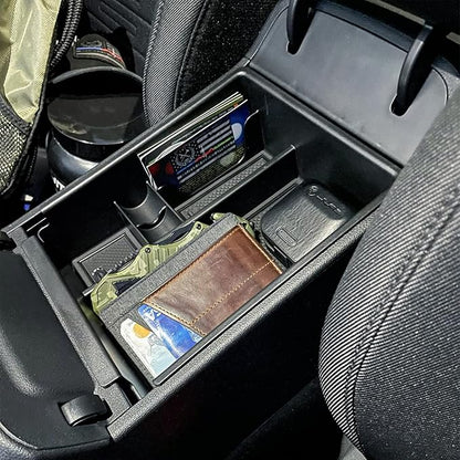 Center Console Organizer Tray Compatible with Hyundai Tucson Limited 2022 2023 2024 Tucson Hybrid Accessories, Automatic Transmission Only,SEL Only for Hybrid SEL,Armrest Secondary Storage Box,Black