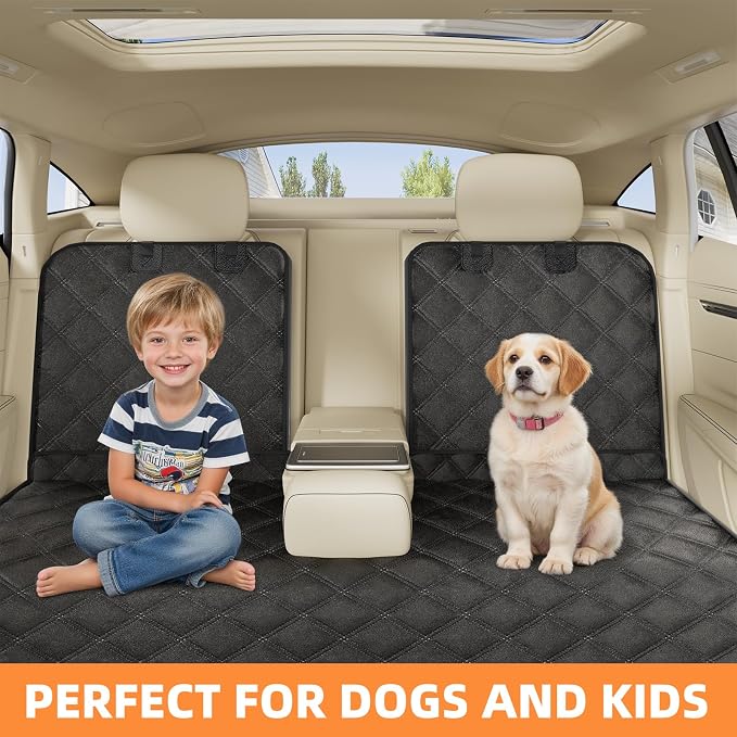 Simple Trending Dog Car Seat Cover, Back Seat Pet Bed Mat Protector Waterproof Bench Car Seat Cover, Nonslip Pet Car Bed Dog Hammock for Car, SUV, Truck